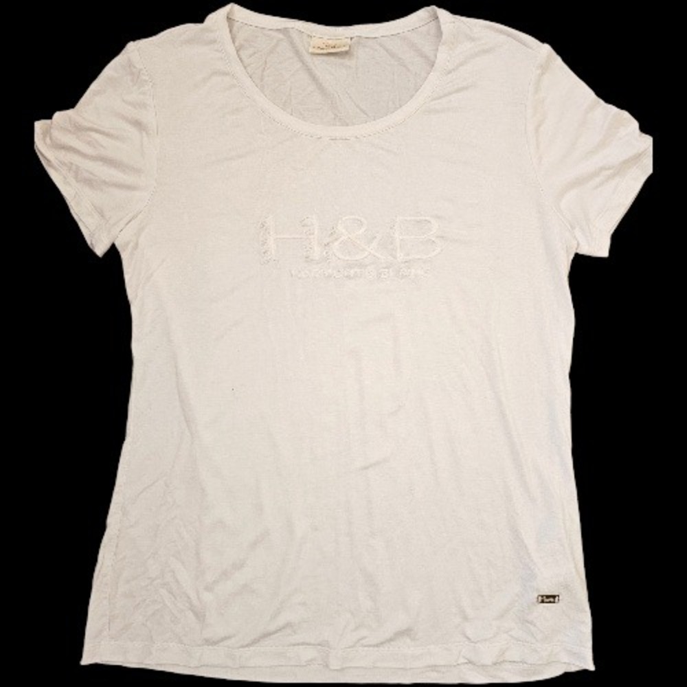Harmont and Blane White Big Front Logo Little Hound dog logo Unisex T-Shirt szL